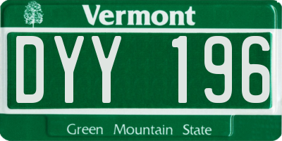 VT license plate DYY196