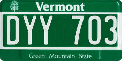 VT license plate DYY703