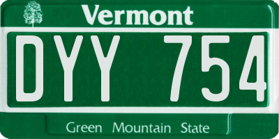 VT license plate DYY754