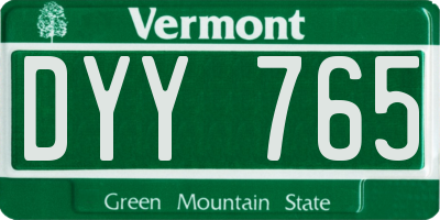 VT license plate DYY765