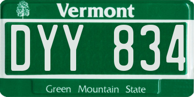 VT license plate DYY834