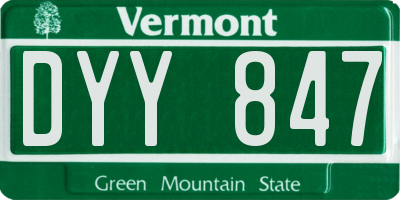 VT license plate DYY847
