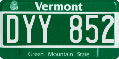VT license plate DYY852