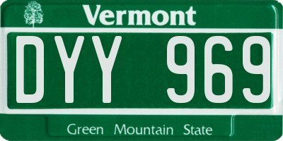 VT license plate DYY969