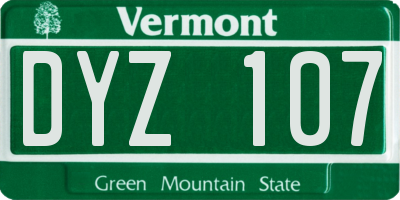 VT license plate DYZ107