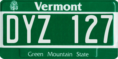 VT license plate DYZ127