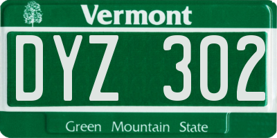 VT license plate DYZ302