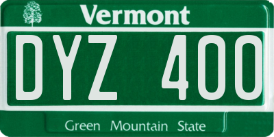 VT license plate DYZ400