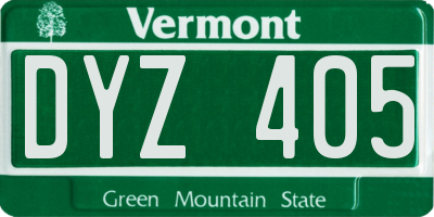 VT license plate DYZ405