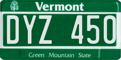 VT license plate DYZ450