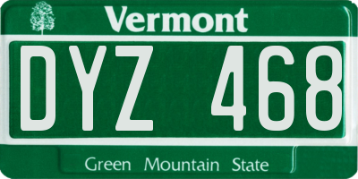 VT license plate DYZ468