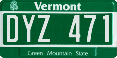 VT license plate DYZ471