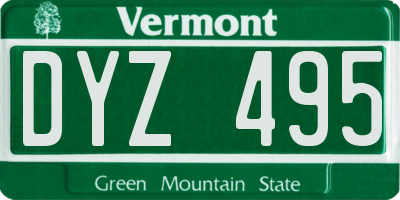 VT license plate DYZ495