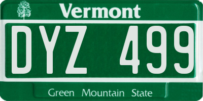 VT license plate DYZ499