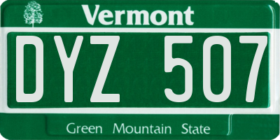VT license plate DYZ507