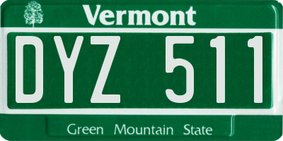 VT license plate DYZ511