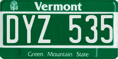 VT license plate DYZ535