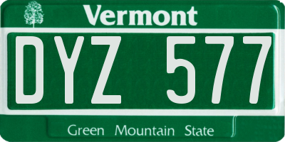 VT license plate DYZ577