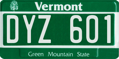 VT license plate DYZ601