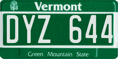 VT license plate DYZ644