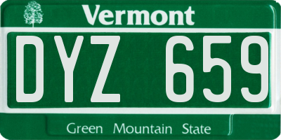 VT license plate DYZ659