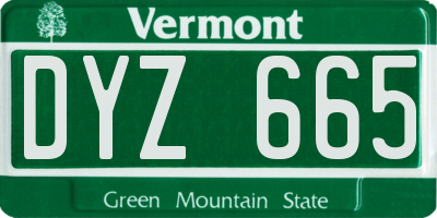 VT license plate DYZ665