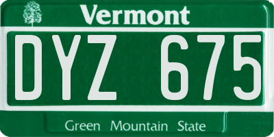 VT license plate DYZ675