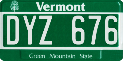 VT license plate DYZ676