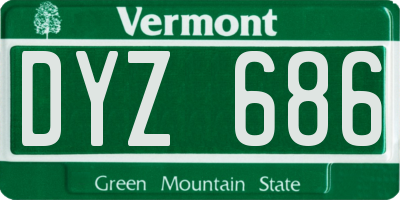 VT license plate DYZ686