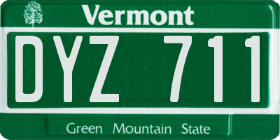 VT license plate DYZ711