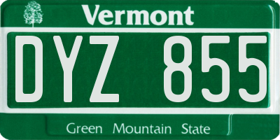 VT license plate DYZ855