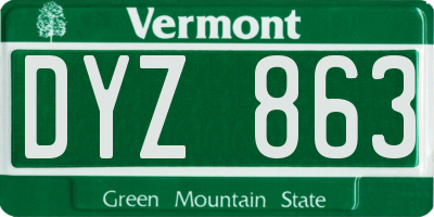 VT license plate DYZ863