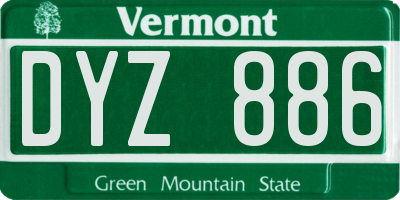 VT license plate DYZ886