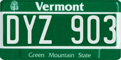 VT license plate DYZ903