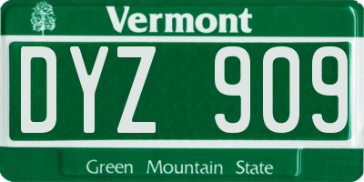 VT license plate DYZ909