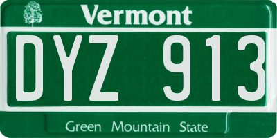 VT license plate DYZ913
