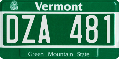 VT license plate DZA481