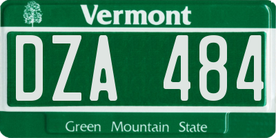 VT license plate DZA484