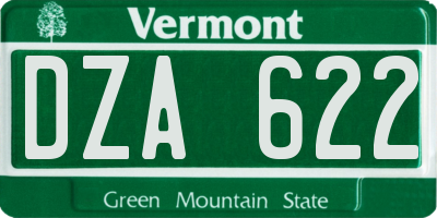VT license plate DZA622