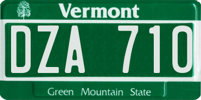 VT license plate DZA710