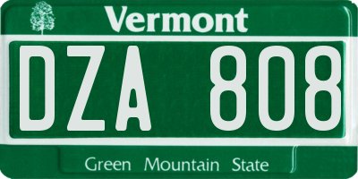 VT license plate DZA808
