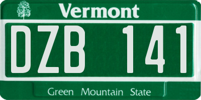 VT license plate DZB141