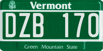VT license plate DZB170