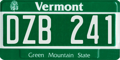 VT license plate DZB241