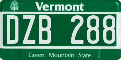 VT license plate DZB288