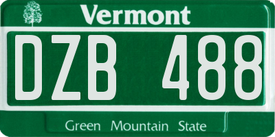 VT license plate DZB488