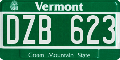 VT license plate DZB623