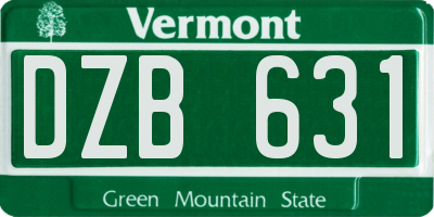 VT license plate DZB631