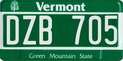 VT license plate DZB705