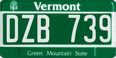 VT license plate DZB739